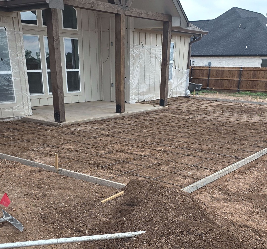 backyard concrete patio foundation